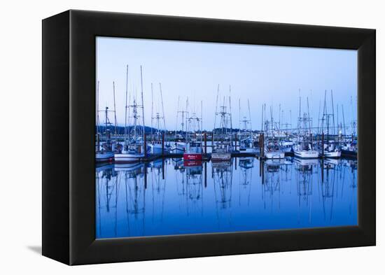 Yaquina Bay Harbor, Newport, OR-Justin Bailie-Framed Premier Image Canvas