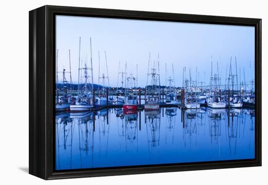 Yaquina Bay Harbor, Newport, OR-Justin Bailie-Framed Premier Image Canvas