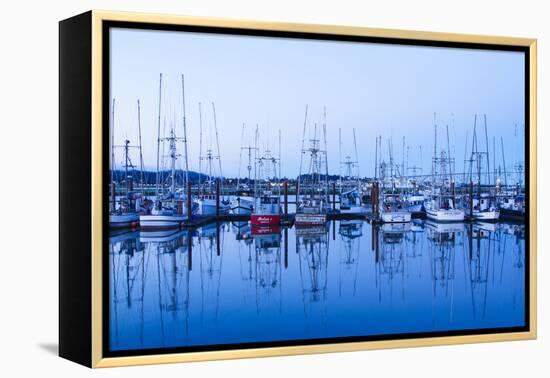 Yaquina Bay Harbor, Newport, OR-Justin Bailie-Framed Premier Image Canvas