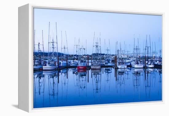 Yaquina Bay Harbor, Newport, OR-Justin Bailie-Framed Premier Image Canvas