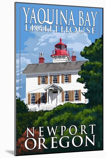 Yaquina Bay Lighthouse - Newport, Oregon-Lantern Press-Mounted Art Print