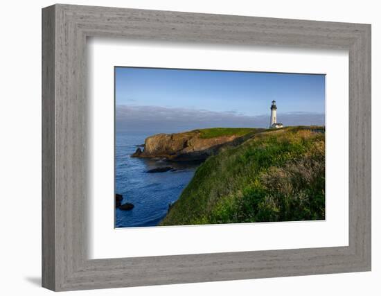 Yaquina Head Lighthouse, Newport, Oregon, USA-Rick A^ Brown-Framed Photographic Print