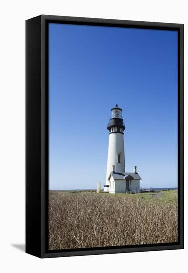 Yaquina Head Lighthouse, Oregon Coast-Justin Bailie-Framed Premier Image Canvas
