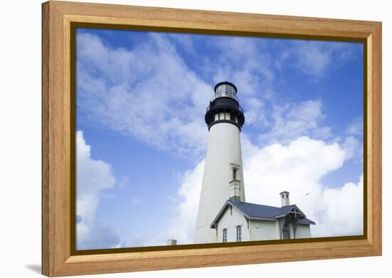 Yaquina Head Lighthouse, Oregon Coast-Justin Bailie-Framed Premier Image Canvas