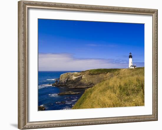 Yaquina Head Lighthouse, Oregon, United States of America, North America-Michael DeFreitas-Framed Photographic Print