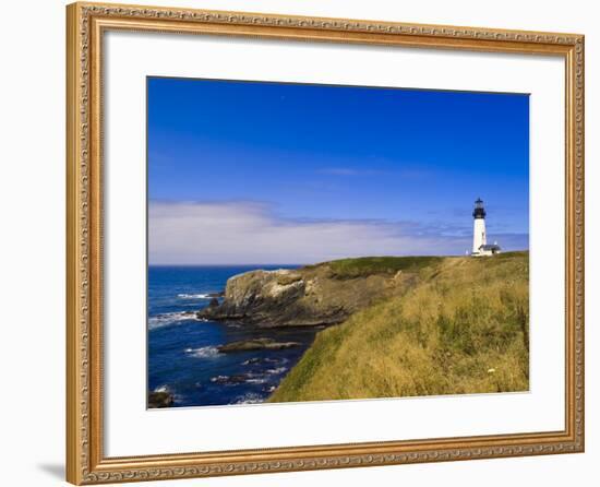 Yaquina Head Lighthouse, Oregon, United States of America, North America-Michael DeFreitas-Framed Photographic Print