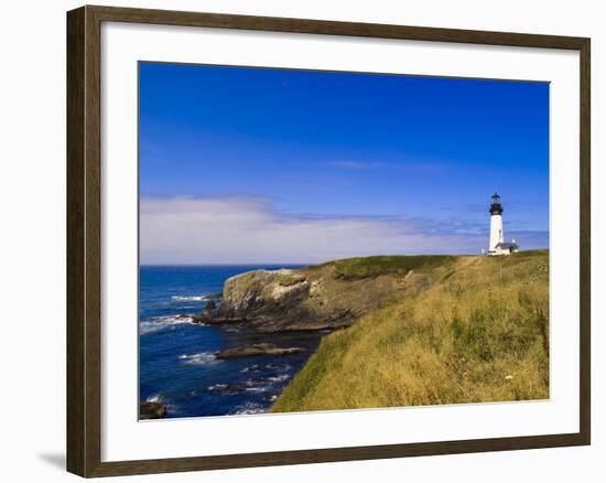 Yaquina Head Lighthouse, Oregon, United States of America, North America-Michael DeFreitas-Framed Photographic Print