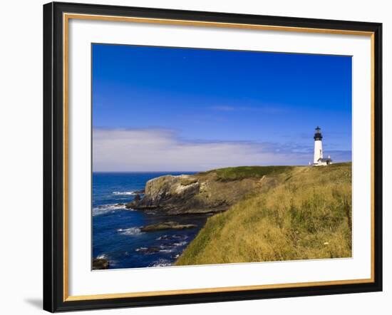 Yaquina Head Lighthouse, Oregon, United States of America, North America-Michael DeFreitas-Framed Photographic Print