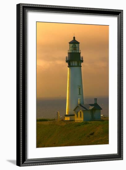 Yaquina Head Lighthouse-George Johnson-Framed Photo