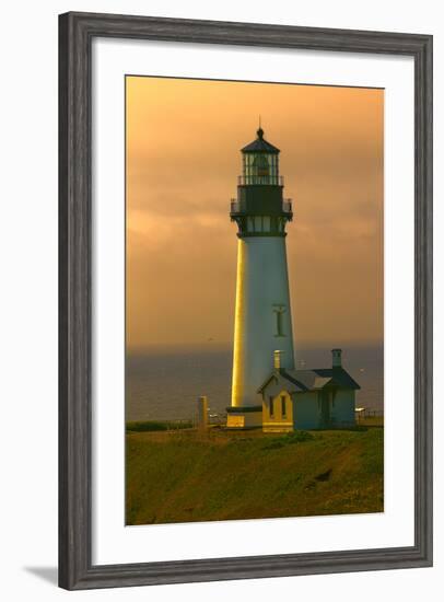 Yaquina Head Lighthouse-George Johnson-Framed Photo