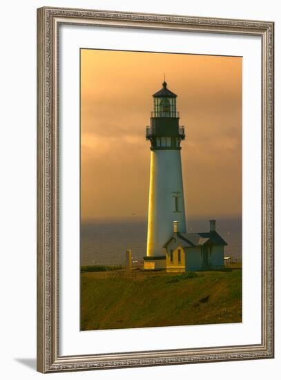 Yaquina Head Lighthouse-George Johnson-Framed Photo