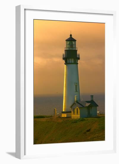 Yaquina Head Lighthouse-George Johnson-Framed Photo