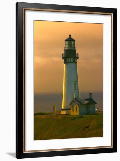 Yaquina Head Lighthouse-George Johnson-Framed Photo