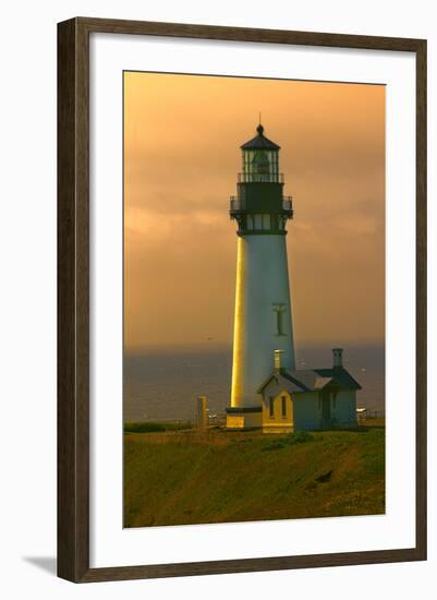 Yaquina Head Lighthouse-George Johnson-Framed Photo