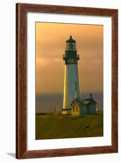 Yaquina Head Lighthouse-George Johnson-Framed Photo