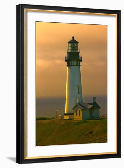 Yaquina Head Lighthouse-George Johnson-Framed Photo