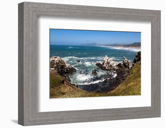 Yaquina Head Nature Reserve near Newport on the Pacific Northwest coast, Oregon, United States of A-Martin Child-Framed Photographic Print