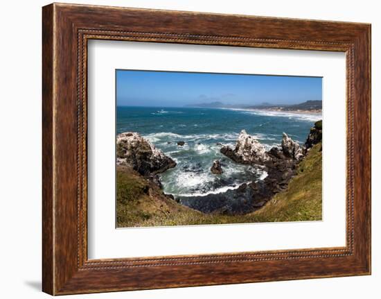 Yaquina Head Nature Reserve near Newport on the Pacific Northwest coast, Oregon, United States of A-Martin Child-Framed Photographic Print