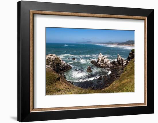 Yaquina Head Nature Reserve near Newport on the Pacific Northwest coast, Oregon, United States of A-Martin Child-Framed Photographic Print