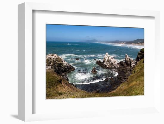 Yaquina Head Nature Reserve near Newport on the Pacific Northwest coast, Oregon, United States of A-Martin Child-Framed Photographic Print