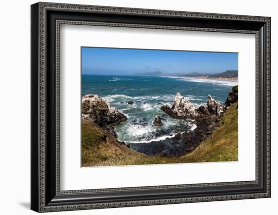 Yaquina Head Nature Reserve near Newport on the Pacific Northwest coast, Oregon, United States of A-Martin Child-Framed Photographic Print