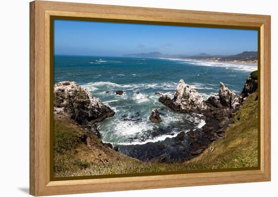 Yaquina Head Nature Reserve near Newport on the Pacific Northwest coast, Oregon, United States of A-Martin Child-Framed Premier Image Canvas