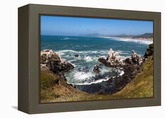 Yaquina Head Nature Reserve near Newport on the Pacific Northwest coast, Oregon, United States of A-Martin Child-Framed Premier Image Canvas