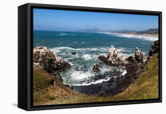 Yaquina Head Nature Reserve near Newport on the Pacific Northwest coast, Oregon, United States of A-Martin Child-Framed Premier Image Canvas