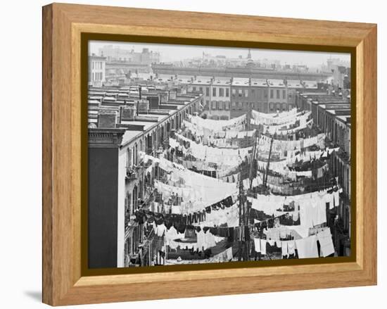 Yard of Tenement at Park Ave. and 107th St., New York-null-Framed Stretched Canvas