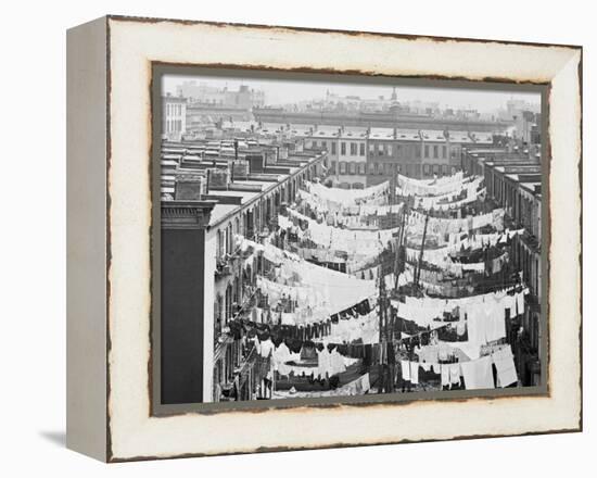 Yard of Tenement at Park Ave. and 107th St., New York-null-Framed Stretched Canvas