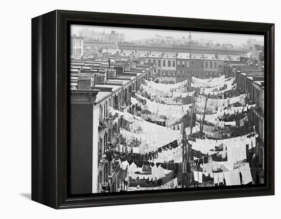 Yard of Tenement at Park Ave. and 107th St., New York-null-Framed Stretched Canvas