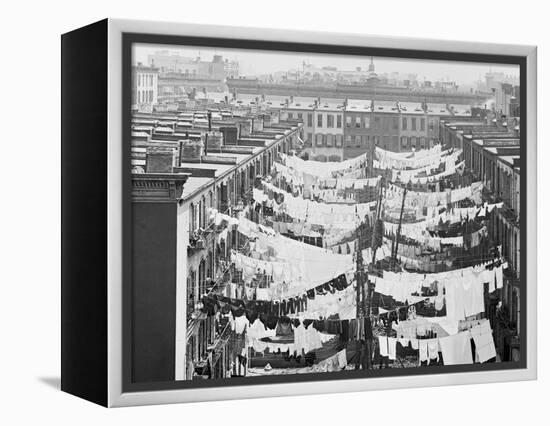 Yard of Tenement at Park Ave. and 107th St., New York-null-Framed Stretched Canvas