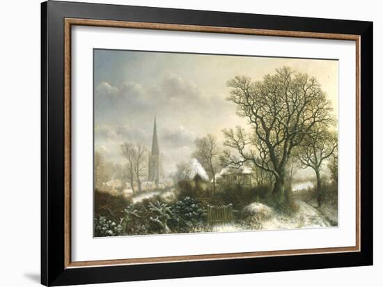 Yardley Church, near Birmingham, in the Snow-Charles Leaver-Framed Giclee Print