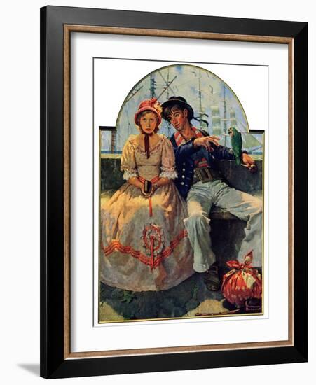 "Yarn Spinner", November 8,1930-Norman Rockwell-Framed Giclee Print