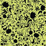 Vector Seamless Pattern Flowers on a Green Background.-Yaroslavna-Art Print