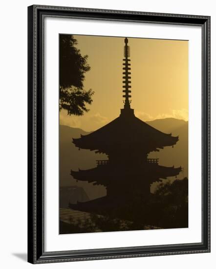 Yasaka No to Pagoda, Higashiyama, Eastern Hills, Sunset, Kyoto, Japan-Christian Kober-Framed Photographic Print