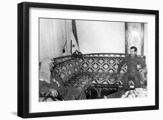 Yasser Arafat and Saddam Hussein, Iraq, 1987-null-Framed Giclee Print