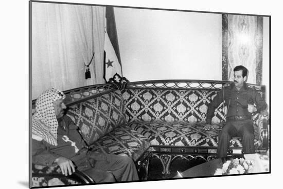 Yasser Arafat and Saddam Hussein, Iraq, 1987-null-Mounted Giclee Print