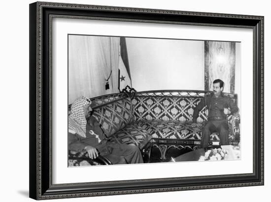 Yasser Arafat and Saddam Hussein, Iraq, 1987-null-Framed Giclee Print