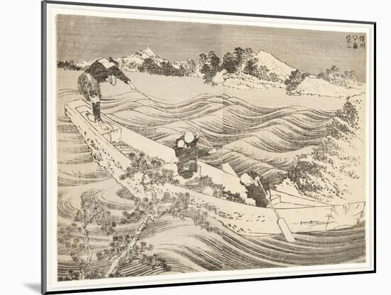 Yatsugatake in Shinano Province, 1834-35-Katsushika Hokusai-Mounted Giclee Print