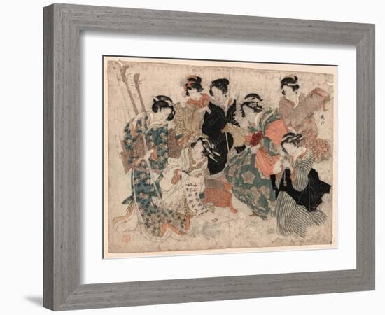 Yatsushi Chikurin No Shichikenjin Sono Yon?-Kubo Shunman-Framed Giclee Print