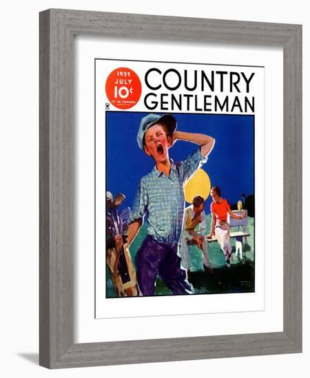 "Yawning Caddy," Country Gentleman Cover, July 1, 1935-William Meade Prince-Framed Giclee Print
