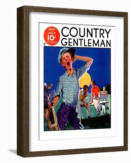 "Yawning Caddy," Country Gentleman Cover, July 1, 1935-William Meade Prince-Framed Giclee Print