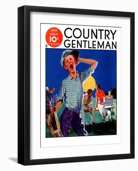 "Yawning Caddy," Country Gentleman Cover, July 1, 1935-William Meade Prince-Framed Giclee Print