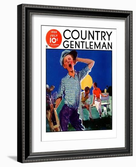 "Yawning Caddy," Country Gentleman Cover, July 1, 1935-William Meade Prince-Framed Giclee Print