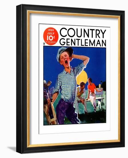 "Yawning Caddy," Country Gentleman Cover, July 1, 1935-William Meade Prince-Framed Giclee Print