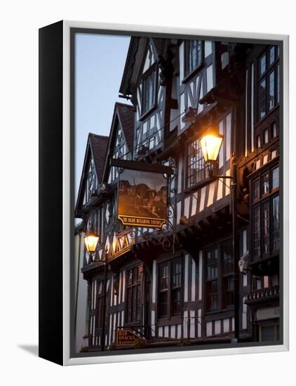 Ye Old Bullring Tavern Public House Dating from 14th Century, at Night, Ludlow, Shropshire, England-Nick Servian-Framed Premier Image Canvas