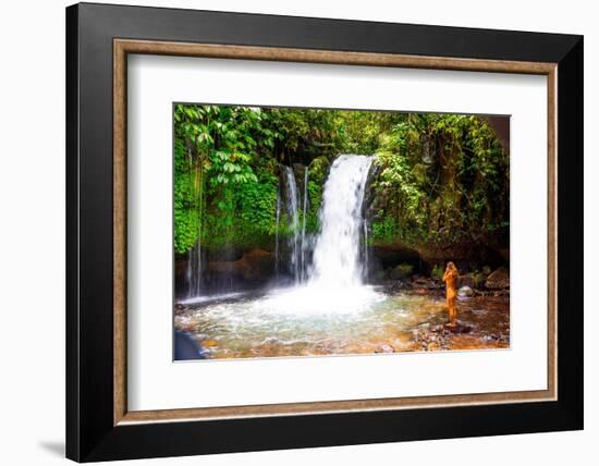 Yeh Hoo Waterfall, Ubud, Bali, Indonesia.-Greg Johnston-Framed Photographic Print