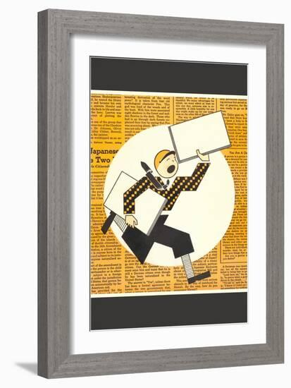 Yelling Newsboy-null-Framed Giclee Print