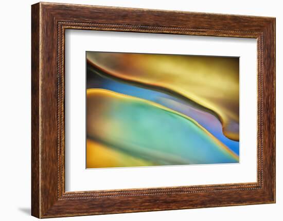 Yellow and Aqua Blue Flow-Cora Niele-Framed Photographic Print